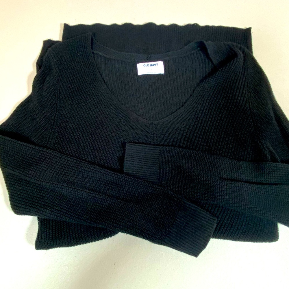 Old Navy Black Long Tunic Sweater - Size L Large
